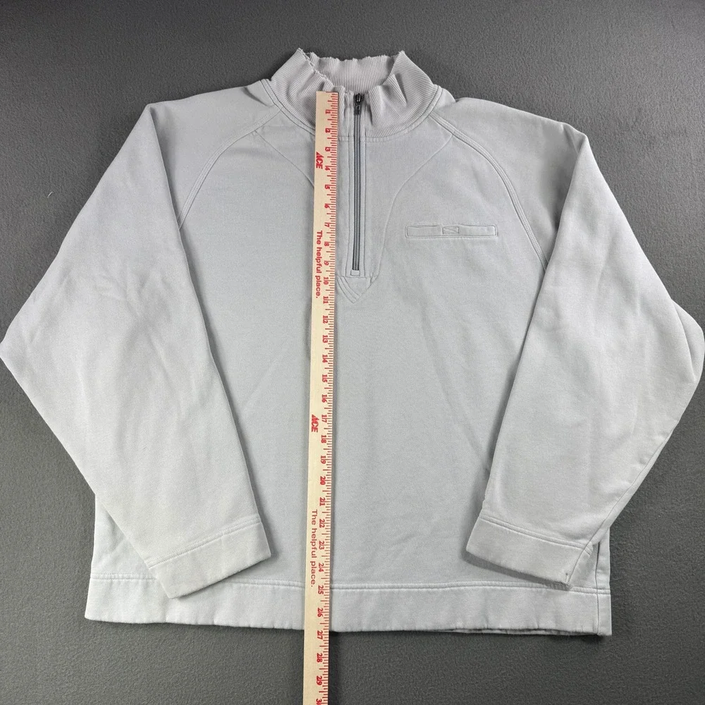 Vintage Adidas‎ Mens Pullover Sweatshirt Quarter Zip Spellout Gray Logo Large